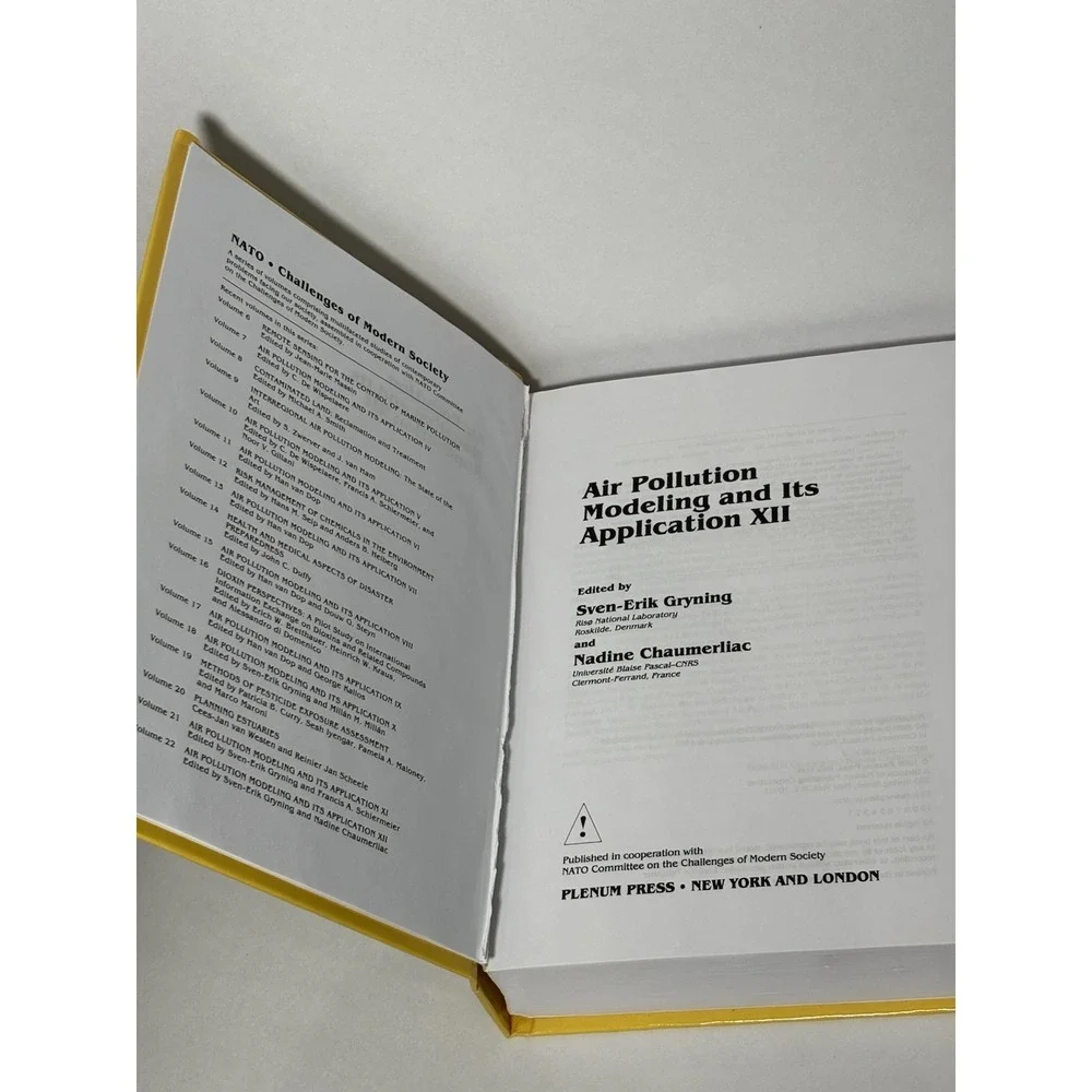 Air Pollution Modeling and Its Application XII NATO CMS Vol 19 HC 1998 Book